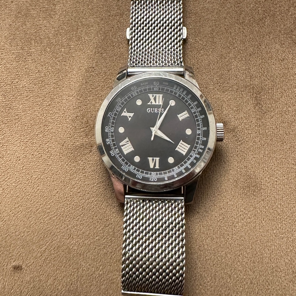 U0683G1 Men's Sport Black Dial Stainless Steel Mesh Bracelet Watch